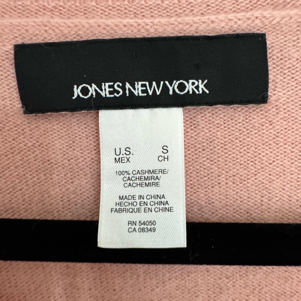 Jones New York 100% Cashmere Cardigan Blush Pink Preppy Minimalist S Soft Girl - Picture 4 of 4